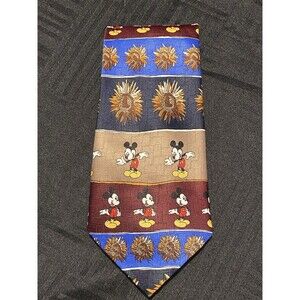 Vintage Disney Mickey Unlimited Mickey Mouse sunflower necktie 59" long